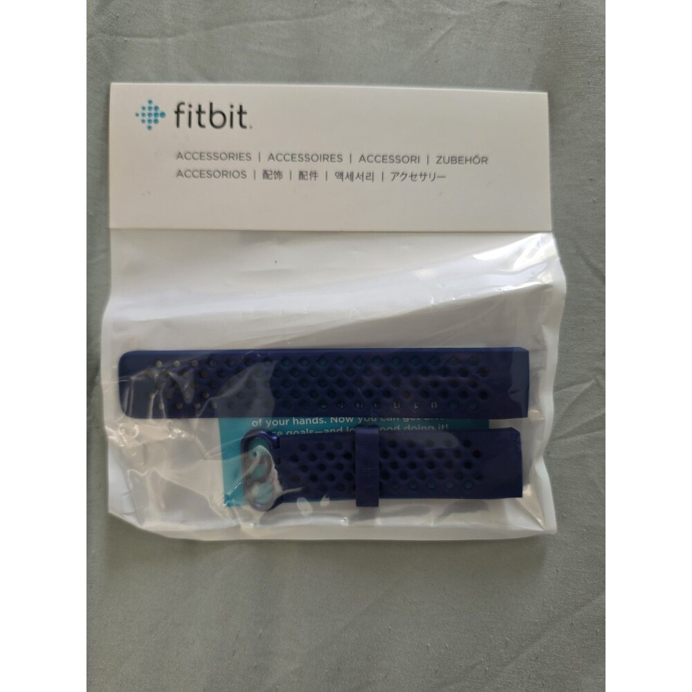 Fitbit Charge 3 and 4 Band Sport Navy Blue Large FB168SBNVL Band Only New